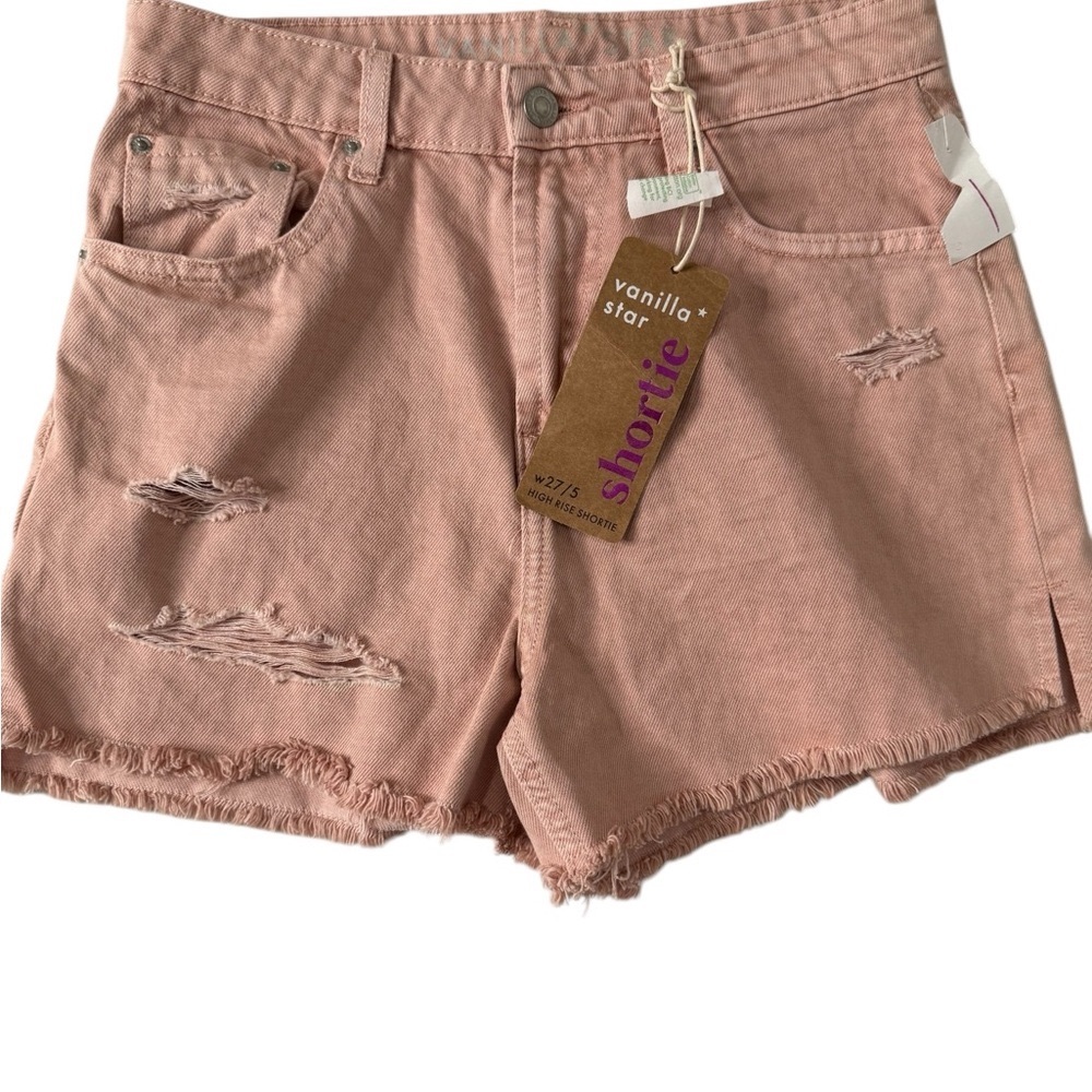 Vanilla Star Pink Distressed Women's Shorts Size 5/27”